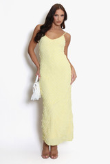 Chiffon Frill Strappy Midi Dress