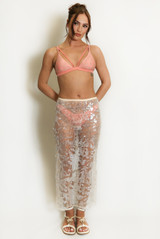 Sheer Sequin Midi Skirt