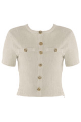 Short Sleeve Button Front Top