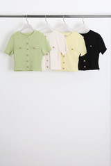 Short Sleeve Button Front Top