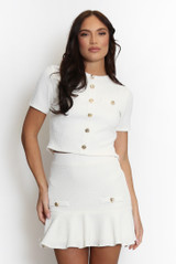 Short Sleeve Button Front Top