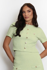 Short Sleeve Button Front Top