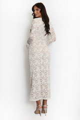 Floral Lace V Neck Maxi Dress 