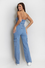 Bardot Denim Cargo Jumpsuit
