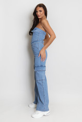 Bardot Denim Cargo Jumpsuit