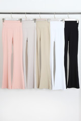 High Waisted Ribbed Flared Trouser