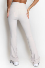 High Waisted Ribbed Flared Trouser