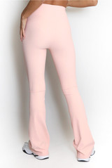 High Waisted Ribbed Flared Trouser
