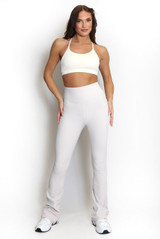 High Waisted Ribbed Flared Trouser