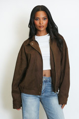 Faux Suede Lightweight Jacket