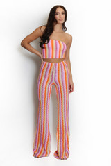 Zig Zag Wavy Flare Trousers