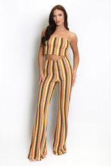 Zig Zag Wavy Flare Trousers