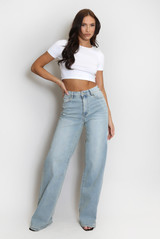 Vintage Blue Dad Fit Long Jeans