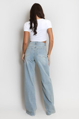 Vintage Blue Dad Fit Long Jeans