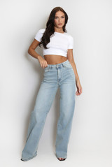 Vintage Blue Dad Fit Long Jeans