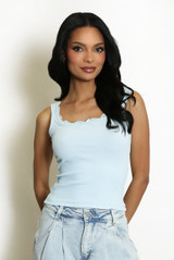 Lace Neckline Vest Top