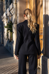 Single Button Textured Blazer