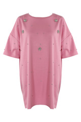Rhinestone Drop Shoulders Tee