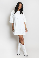 Rhinestone Drop Shoulders Tee