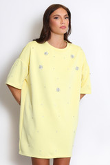 Rhinestone Drop Shoulders Tee