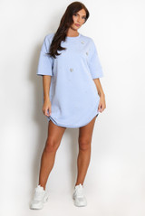 Rhinestone Drop Shoulders Tee