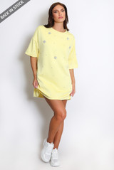 Rhinestone Drop Shoulders Tee