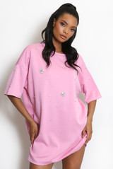 Rhinestone Drop Shoulders Tee