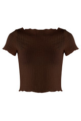 Textured Shirred Short Sleeve Top 