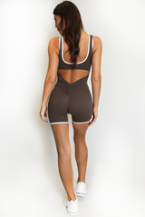 Contrast Edge Cut Out Push Up Unitard