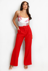 Floral Print Mesh Drape Neck Bodysuit