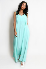 Relaxed Ruched Strap Cami Dress