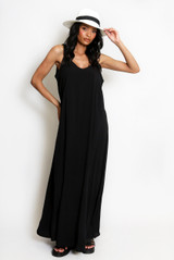 Relaxed Ruched Strap Cami Dress