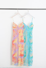 Multicolour Marble Mesh Midi Dress