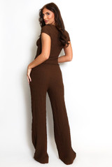 Textured Woven Top And Trouser Set