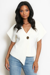 Fine Knit Asymmetric Cardigan 