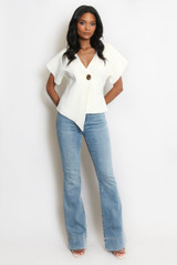 Fine Knit Asymmetric Cardigan 