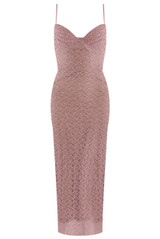 Lace Maxi Dress With Nude Lining 