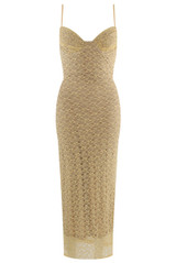 Lace Maxi Dress With Nude Lining 