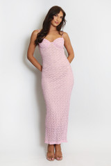 Lace Maxi Dress With Nude Lining 