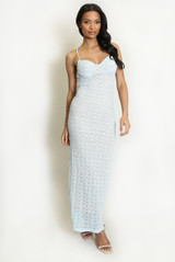 Lace Maxi Dress With Nude Lining 
