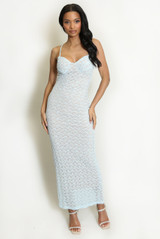 Lace Maxi Dress With Nude Lining 
