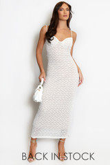 Lace Maxi Dress With Nude Lining 