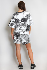 Leopard Print Sports Stripe Top and Shorts Set 