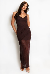 Lace Maxi Dress With Frill Detail
