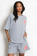 Sun Embossed T-Shirt And Shorts Set