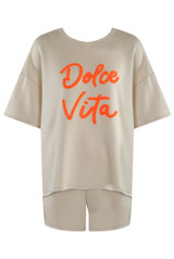 Dolce Vita Slogan T-Shirt And Shorts Set