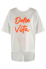 Dolce Vita Slogan T-Shirt And Shorts Set