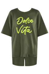 Dolce Vita Slogan T-Shirt And Shorts Set