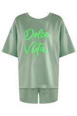 Dolce Vita Slogan T-Shirt And Shorts Set