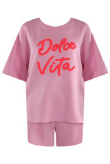 Dolce Vita Slogan T-Shirt And Shorts Set